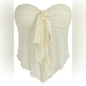 Chic Cream Strapless Crop Top